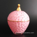 Strawberry glass candle jar of cheap price